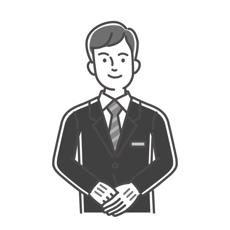 黒いスーツの男性